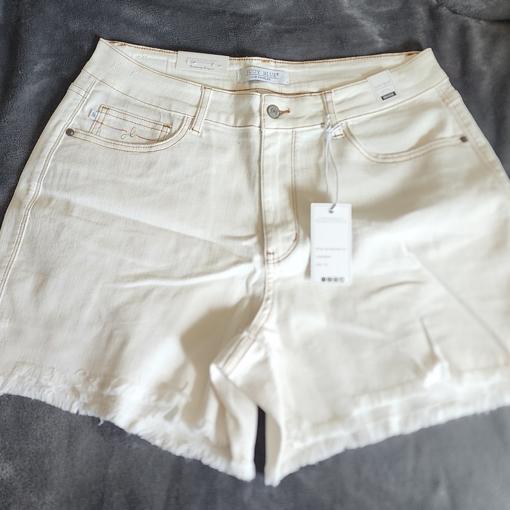 Cream Denim Women's Shorts